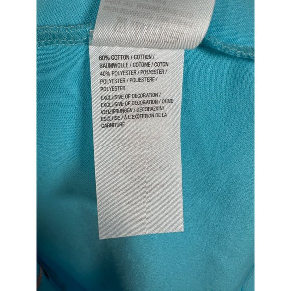 NWT Quaker Factory Medium Top Cardigan Flamingos Blue Button Up 3/4 Sleeve - Picture 7 of 15